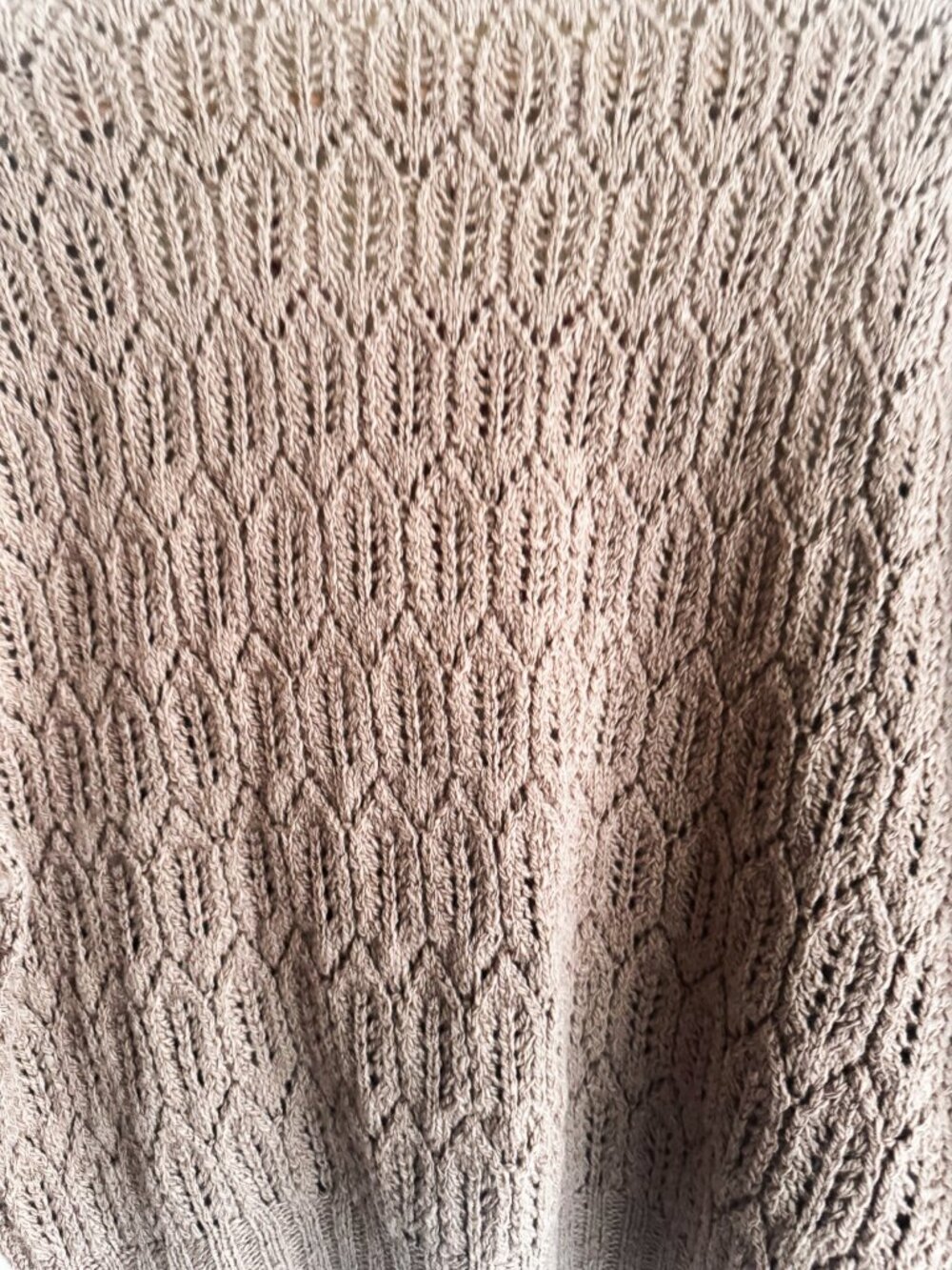 Vintage Crochet Hand knit Two Tone Floral Sweater Top M - Picture 5 of 6